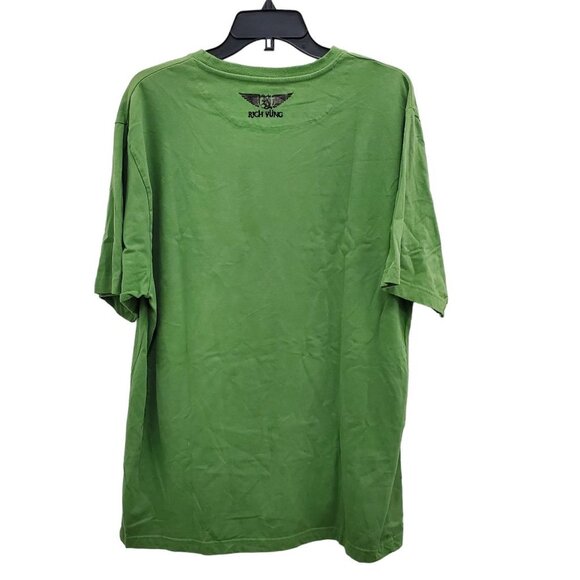 Rich Yung Men's Big & Tall Green Metallic Live Rich Stay Yung Graphic Tee Sz 3XL - Picture 5 of 5